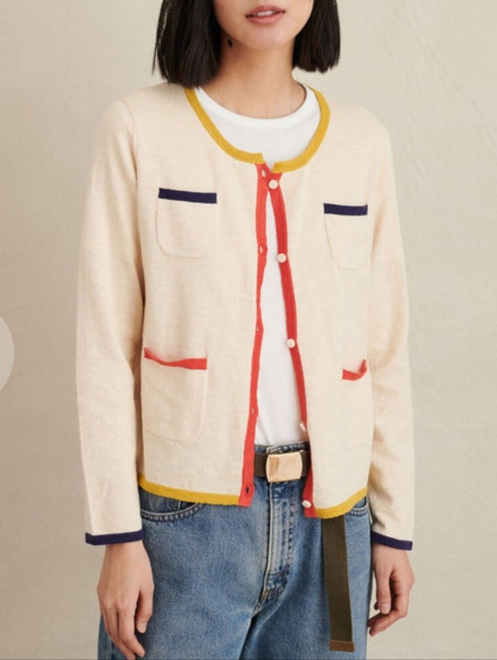 Alex Mill Abby Cardigan Ivory Multi Small